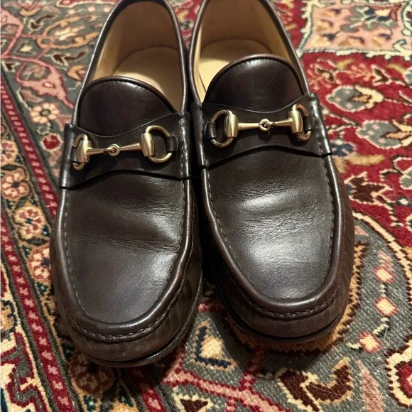 Gucci Men\'s Dark Brown Leather Bit Loafers Men main image 4